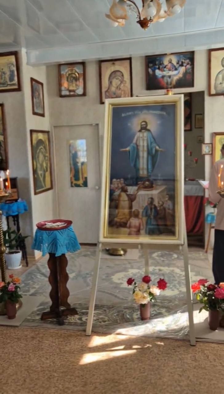 Иллюстрация к новости «Икону Явления Христа Спасителя встретили в Цаган-Амане»